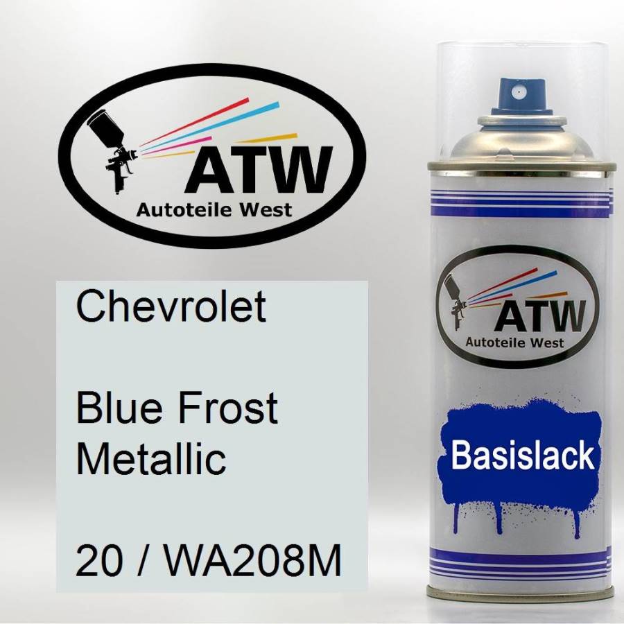 Chevrolet, Blue Frost Metallic, 20 / WA208M: 400ml Sprühdose, von ATW Autoteile West.